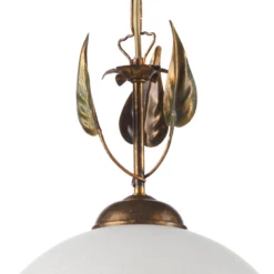 Hängeleuchte Mira, creme/bronze, Glas, Ø 40 cm, E27