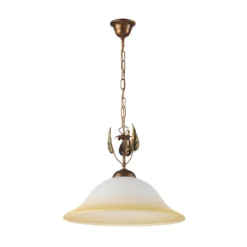 Hängeleuchte Mira, creme/bronze, Glas, Ø 40 cm, E27