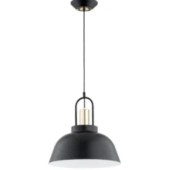 Hängeleuchte Mirave, schwarz / goldfarben, Ø 39,5 cm, Metall