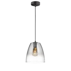 Hängeleuchte Miro 1-flg. Glas rauchgrau/klar Ø20cm