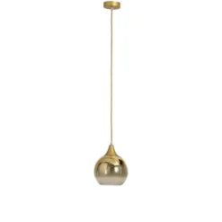 Hängeleuchte Monte aus Glas, einflammig, gold