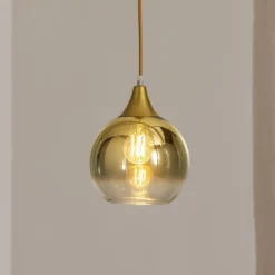Hängeleuchte Monte aus Glas, einflammig, gold