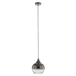 Hängeleuchte Monte aus Glas, einflammig, silber