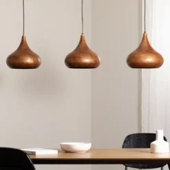Hängeleuchte Muba, altmessing, Länge 120 cm, Metall