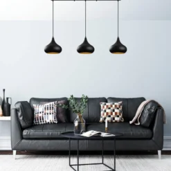Hängeleuchte Muba, schwarz, Länge 120 cm, Metall