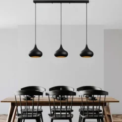 Hängeleuchte Muba, schwarz, Länge 120 cm, Metall