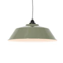 Hängeleuchte Nove, grün, innen weiß, Metall, E27