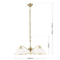 Hängeleuchte Old Lamp mit Kettenabhängung, 3-flg.