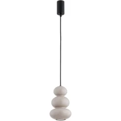 Hängeleuchte Oman, grau glänzend, Glas, Ø 14 cm