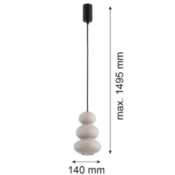 Hängeleuchte Oman, grau glänzend, Glas, Ø 14 cm