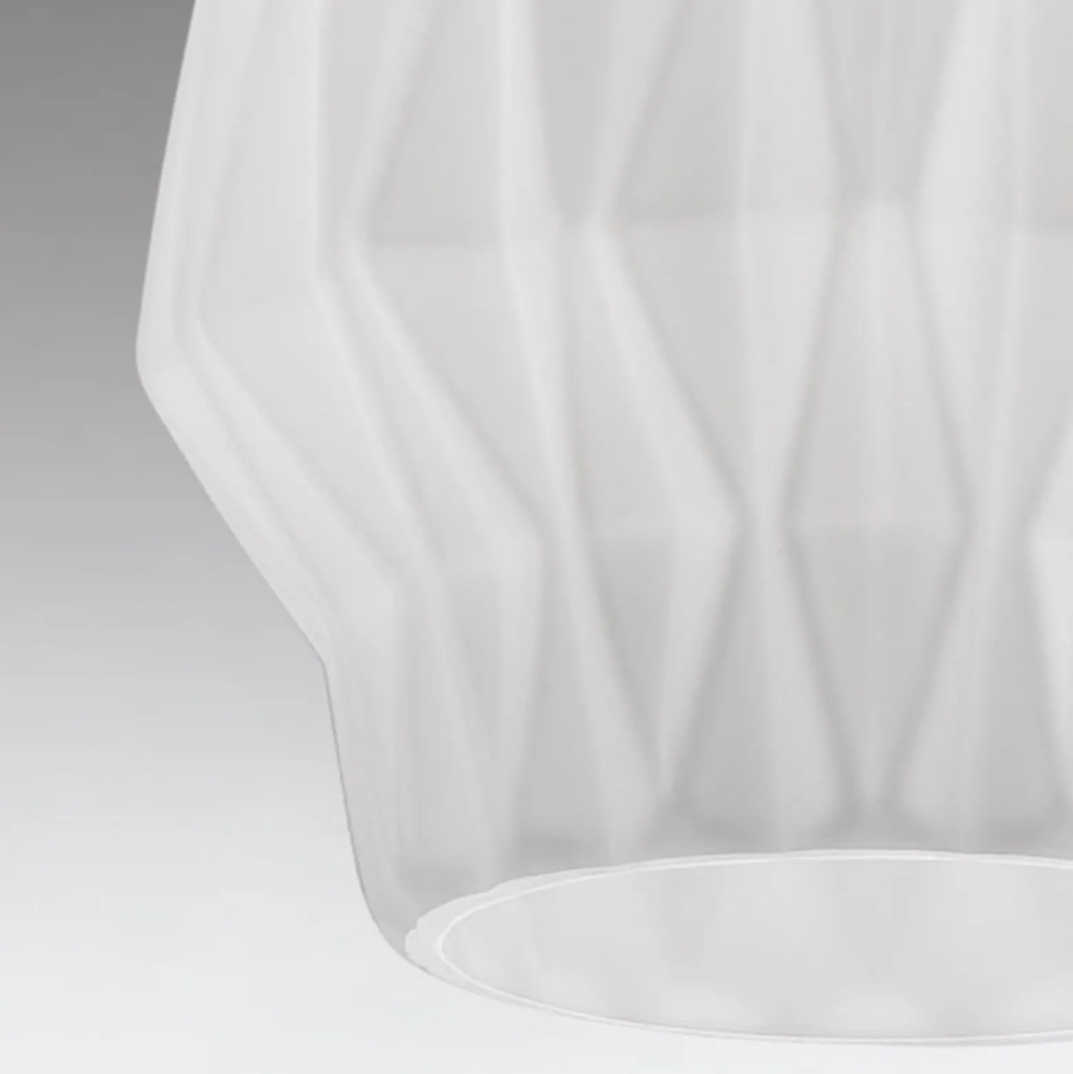 Hängeleuchte Origami aus Glas, weiß