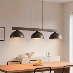 Hängeleuchte Oslo, braun, 3-flammig, 118 cm lang, E27