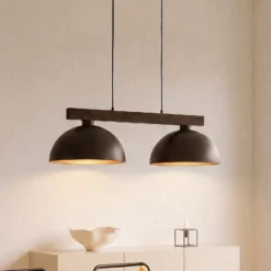 Hängeleuchte Oslo, braun, 2-flammig, 83 cm lang, E27