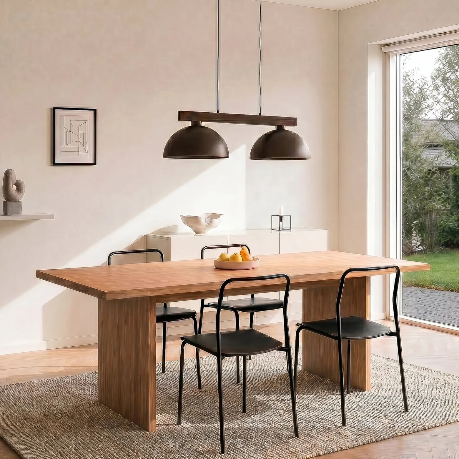 Hängeleuchte Oslo, braun, 2-flammig, 83 cm lang, E27