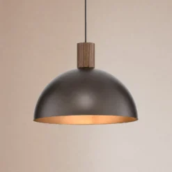 Hängeleuchte Oslo, braun, Metall, Ø 34 cm, E27
