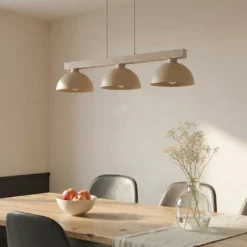 Hängeleuchte Oslo, sandfarben, 3-flammig, 118 cm lang, E27