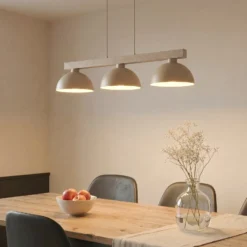 Hängeleuchte Oslo, sandfarben, 3-flammig, 118 cm lang, E27