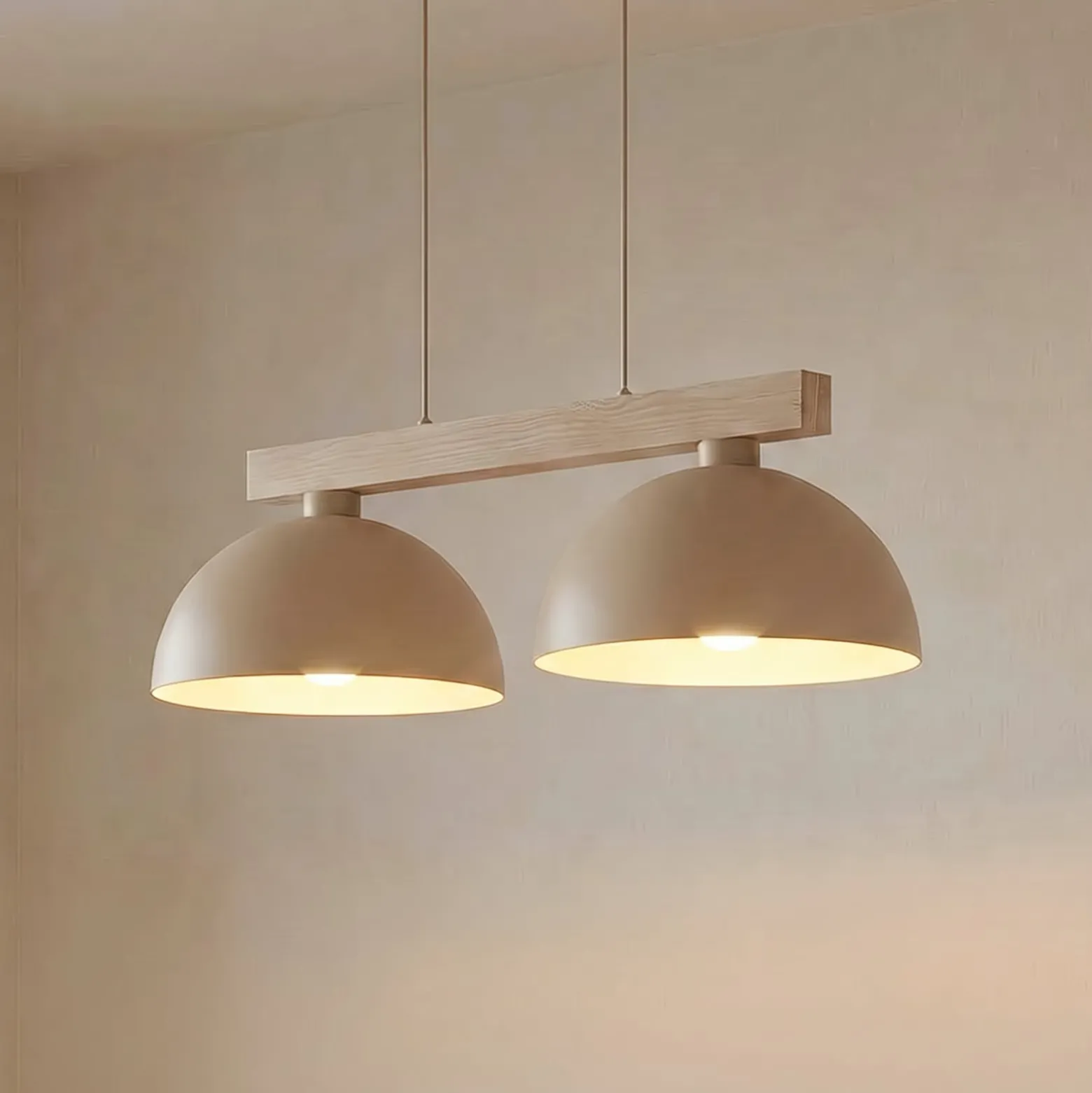 Hängeleuchte Oslo, sandfarben, 2-flammig, 83 cm lang, E27
