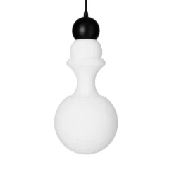 Hängeleuchte Paris 1920, Höhe 43 cm, Glas, weiß