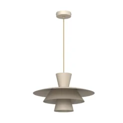 Hängeleuchte Plato, beige, Metall, Ø 38 cm, E27