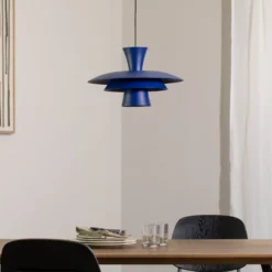 Hängeleuchte Plato, dunkelblau, Metall, Ø 38 cm, E27