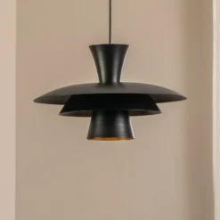 Hängeleuchte Plato, schwarz, Metall, Ø 38 cm, E27