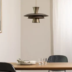 Hängeleuchte Plato, titanfarben, Metall, Ø 38 cm, E27
