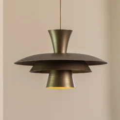 Hängeleuchte Plato, titanfarben, Metall, Ø 38 cm, E27
