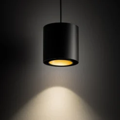 Hängeleuchte Point Duo, schwarz/gold, Stahl, Ø 13 cm, GU10