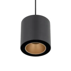 Hängeleuchte Point Duo, schwarz/gold, Stahl, Ø 13 cm, GU10