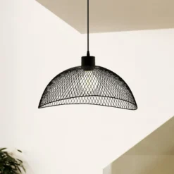 Hängeleuchte Pompeya, Länge 45 cm, schwarz, Stahl