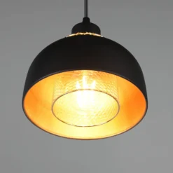 Hängeleuchte Punch schwarz/gold einflammig Ø 18 cm