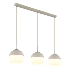 Hängeleuchte Ragusa, Länge 90 cm, sand/weiß, Metall, 3-flg.