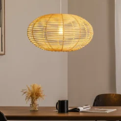 Hängeleuchte RATTAN, Ø 60 cm, naturbraun, Rattan, E27