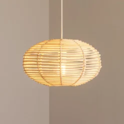 Hängeleuchte RATTAN, Ø 40 cm, naturbraun, Rattan, E27