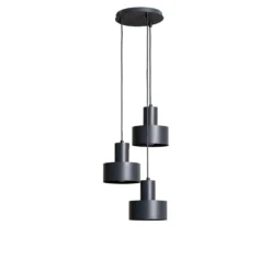 Hängeleuchte Rif 3, anthrazit, rund, 3-flammig, Ø 33 cm
