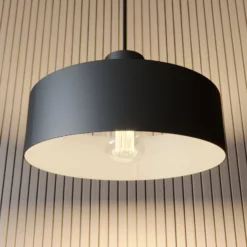 Hängeleuchte Rif aus Metall, schwarz, Ø 25 cm