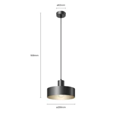 Hängeleuchte Rif aus Metall, schwarz, Ø 25 cm