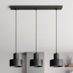 Hängeleuchte Rif, linear dreiflammig, schwarz