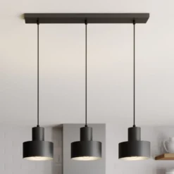 Hängeleuchte Rif, linear dreiflammig, schwarz