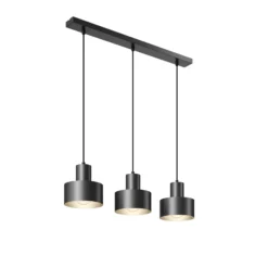 Hängeleuchte Rif, linear dreiflammig, schwarz