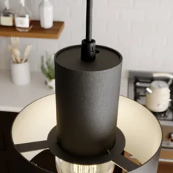 Hängeleuchte Rif, linear dreiflammig, schwarz