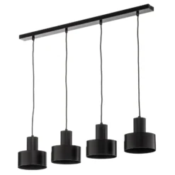 Hängeleuchte Rif 4, linear vierflammig, schwarz