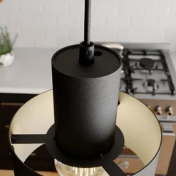 Hängeleuchte Rif, linear zweiflammig, schwarz