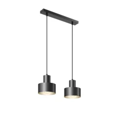 Hängeleuchte Rif, linear zweiflammig, schwarz