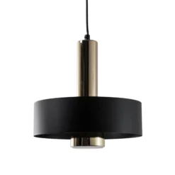Hängeleuchte Rif Lux, schwarz/gold, Ø 25 cm, Stahl