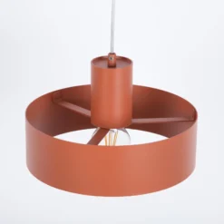 Hängeleuchte Rif M, ziegelrot, 1-flammig, Ø 25 cm, Stahl