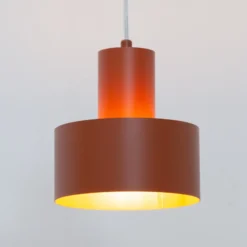 Hängeleuchte Rif S, ziegelrot, 1-flammig, Ø 15 cm, Stahl