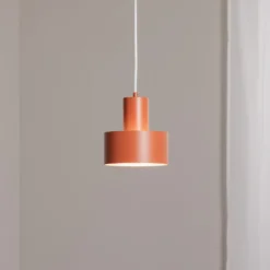 Hängeleuchte Rif S, ziegelrot, 1-flammig, Ø 15 cm, Stahl