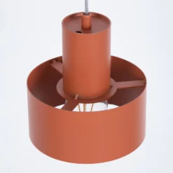 Hängeleuchte Rif S, ziegelrot, 1-flammig, Ø 15 cm, Stahl